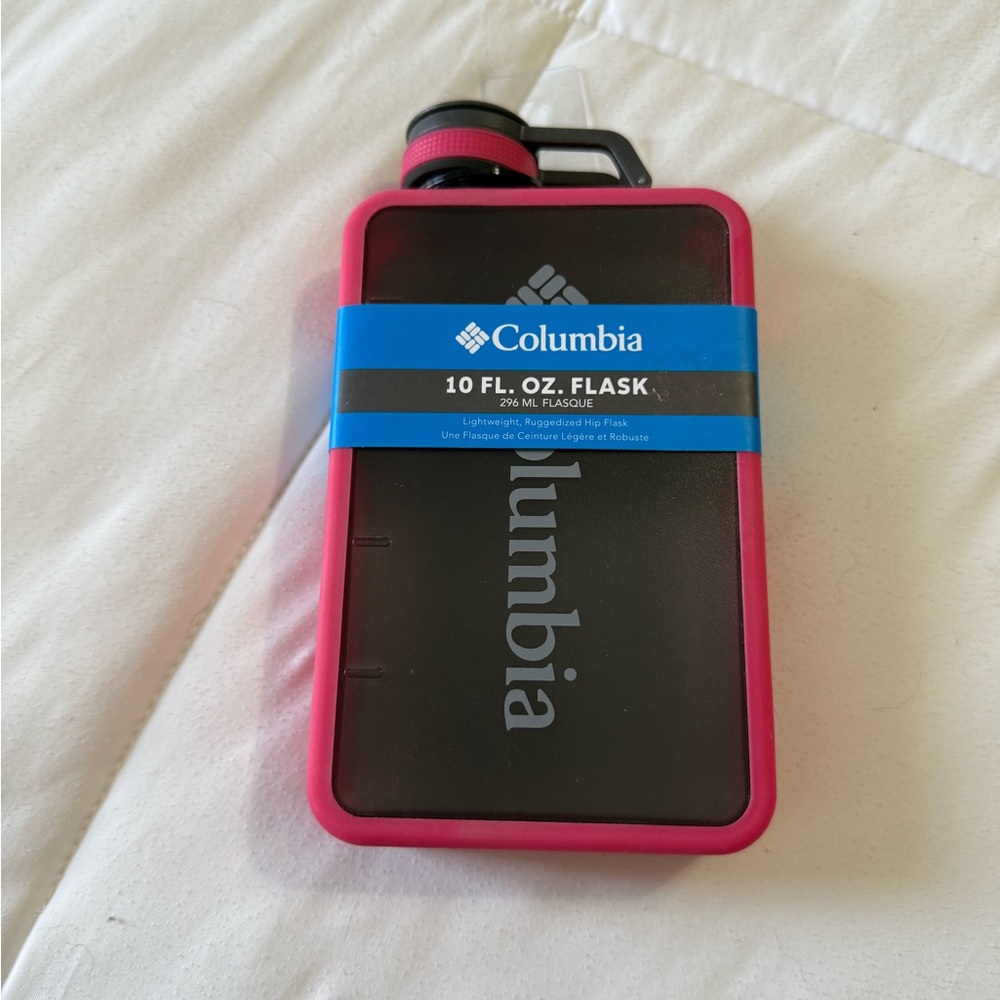 Columbia Black Flask with Pink Trim